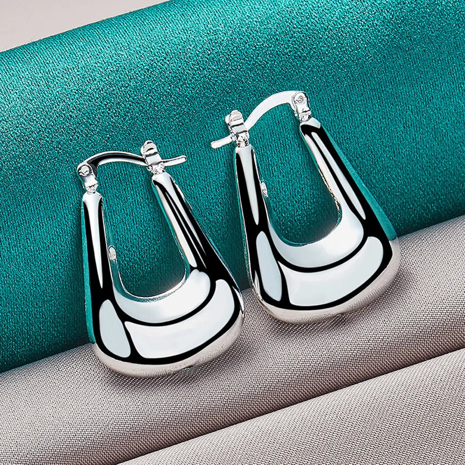 URMYLADY 925 Sterling Silver Battleax Earrings For Women Fashion Wedding Engagement Charm Jewelry