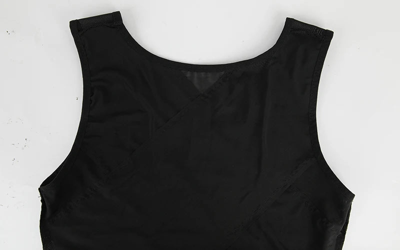 Men's Cross Mesh Vest Compression Shirts Breathable Sleeveless Tank Top Shapewear Fajas Slimming Tummy Control Body Shaper