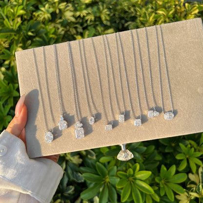 Vinregem Sparkling Crushed Ice Cut Lab Created Sapphire Gems Pendant Necklaces 100% 925 Sterling Silver Fine Jewelry Wholesale