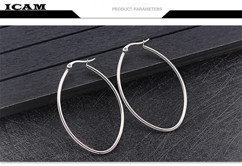 ICAM Jewelry  Hoop Earring For Women Brincos Gold Color Geometric Earrings Steampunk Style Statement Party Jewelry
