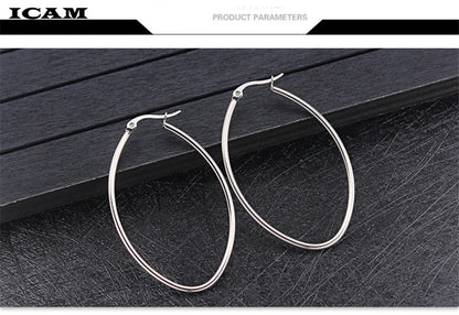 ICAM Jewelry  Hoop Earring For Women Brincos Gold Color Geometric Earrings Steampunk Style Statement Party Jewelry