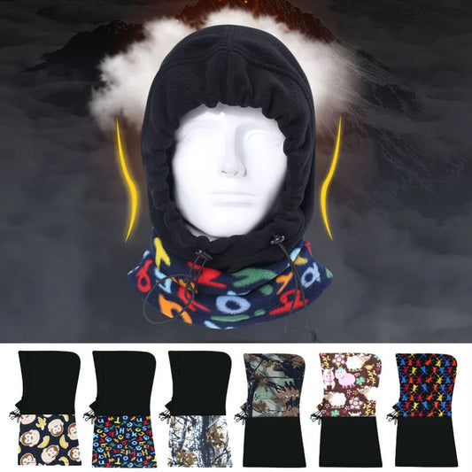 Winter Adjustable Windproof Hat Thermal Fleece Face Mask Hood Beanies for Cold Weather Warmer Full Face Ski Mask Caps