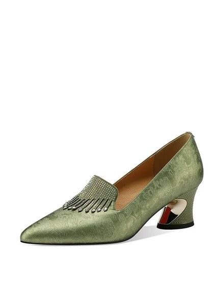 Cresfimix Lady Cute Silver High Quality Spring Slip on High Heel Shoes Women Golden Comfortable Shoes Mujer Tacones Altos E5052
