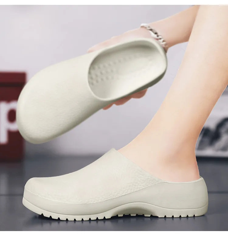 Comwarm Eva Men Clogs Slippers Chef Shoes Non-slip Kitchen Shoes Work Shoes Oil-proof Waterproof and Wear-resistant Rubber Shoes