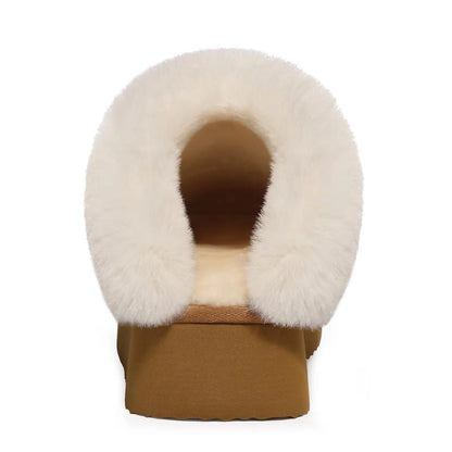 Litfun Fuzzy Platform Slippers For Women Winter Warm House Shoes With Memory Foam Outdoor Anti-Slip Fashion Fur Fluffy Slippers