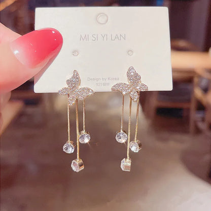 New Vintage Statement Gray Crystal Leaf Earrings for Women Fashion Unique Accessories Party Jewelry Birthday Anniversary Gifts