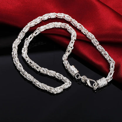 925 sterling Silver 20 Inches Domineering retro faucet men's necklace Luxury Fashion Party Wedding Accessories Jewelry Gifts