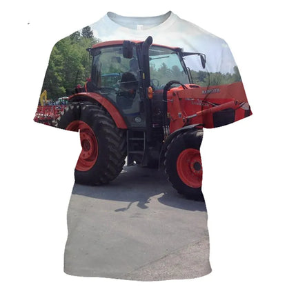 Classic Agricultural Car Harvester Men'S T-Shirt 3d Printed Short Sleeve High-Quality Fashion Street O-Collar Large Size Shirt