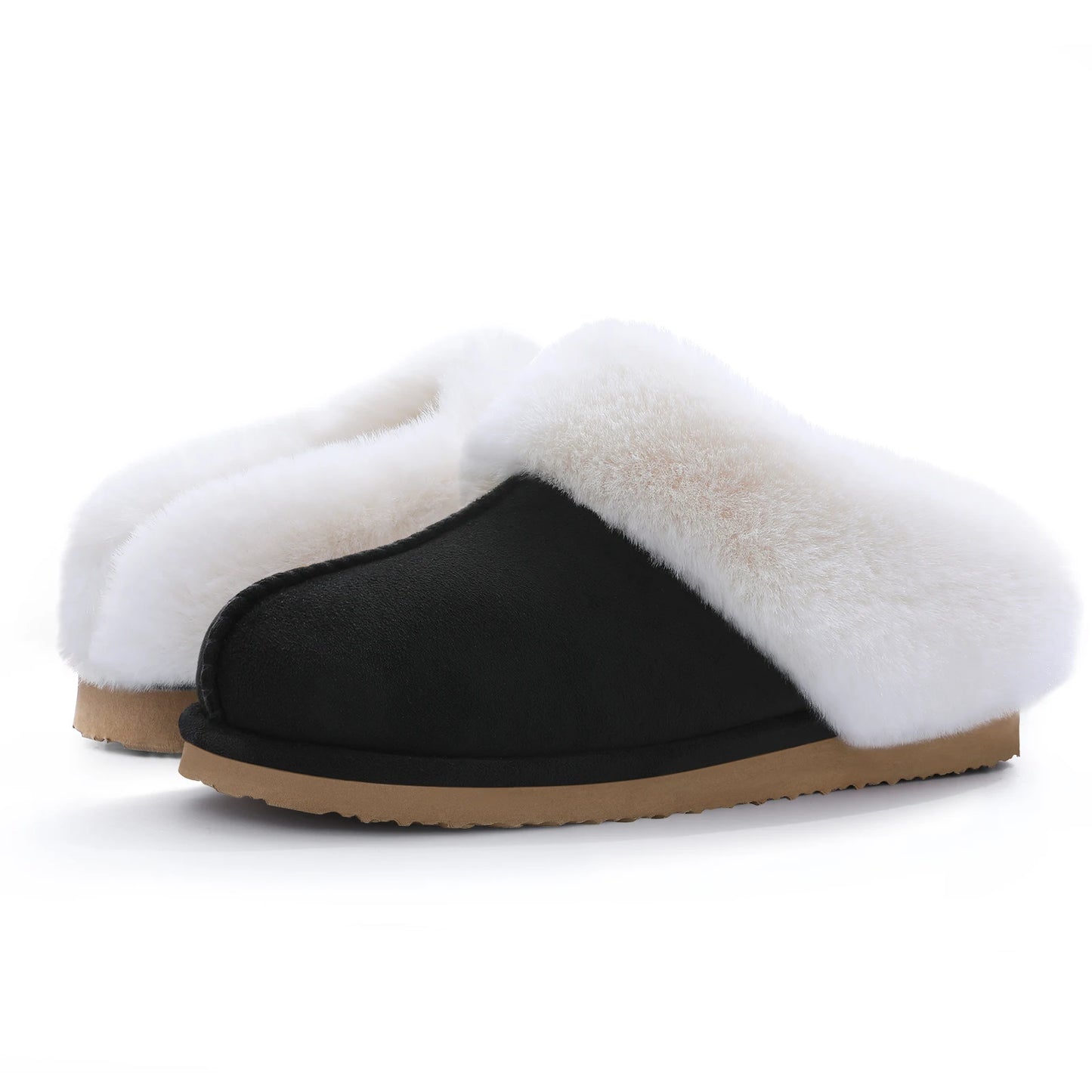 Litfun Fuzzy Platform Slippers For Women Winter Warm House Shoes With Memory Foam Outdoor Anti-Slip Fashion Fur Fluffy Slippers