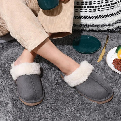 Litfun Fuzzy Platform Slippers For Women Winter Warm House Shoes With Memory Foam Outdoor Anti-Slip Fashion Fur Fluffy Slippers