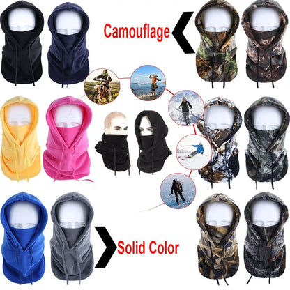 Winter Thermal Full Face Mask Cover Hoods CS Hat Ski Cold Weather Balaclava Polar Fleece Hat Hooded Neck Warmer Cycling Cap