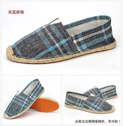 2026 Summer Autumn Men Canvas Shoes Breathable Men's Casual Shoes Slip-On Hemp Shoes Graffiti Espadrilles Women Footwear Flats