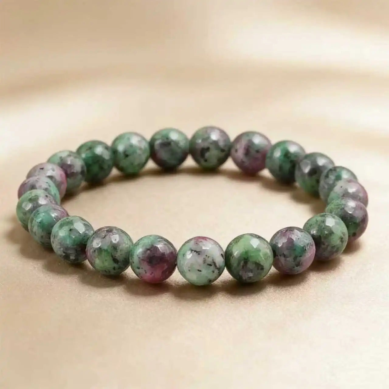 Red and green natural gemstones, aiding in attracting wealth and good fortune, bringing continuous luck couple bracelet