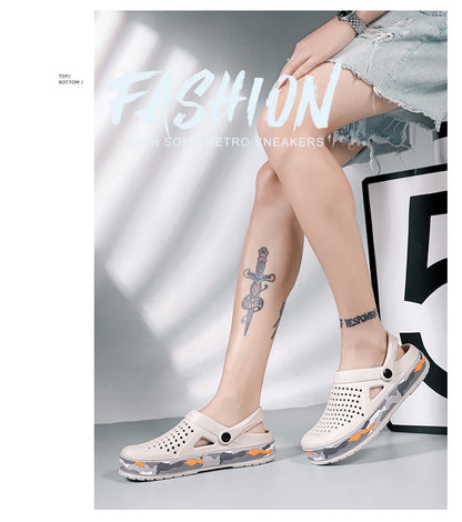 Men's summer casual hole shoes non slip lightweight breathable Two wearing men's sandals fashion comfort beach shoes slippers