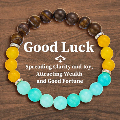 Bring Good Luck and Attract Wealth Natural Stone Bracelet Energy Meditation Bracelet Friendship Jewelry Gift Stretch Bracelet