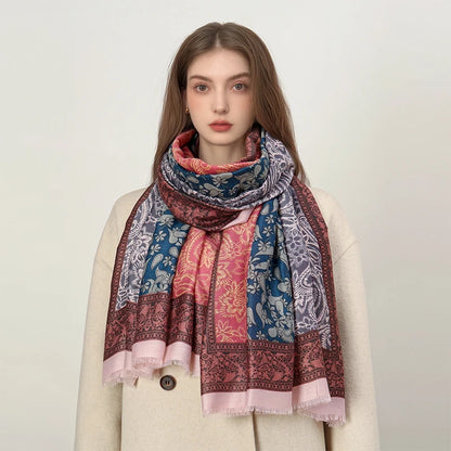 2026 Spring Paisley Pashmina Scarf Shawl Muslim Ramadan Hijabs for Women Autumn Designer Print Female Sunscreen Beach Stoles