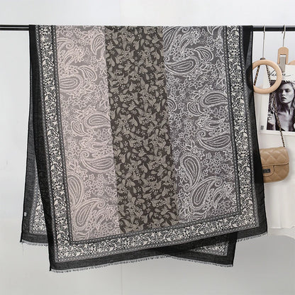 2026 Spring Paisley Pashmina Scarf Shawl Muslim Ramadan Hijabs for Women Autumn Designer Print Female Sunscreen Beach Stoles