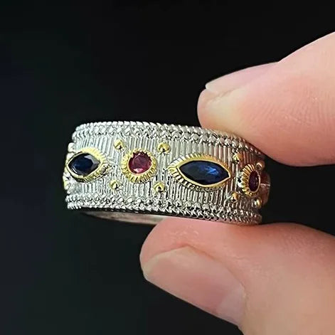 Sam Panda 925 Sterling Silver Rings For Women Men Fine Jewelry Finger Adjustable Open Vintage Chain Ring For Party Birthday Gift