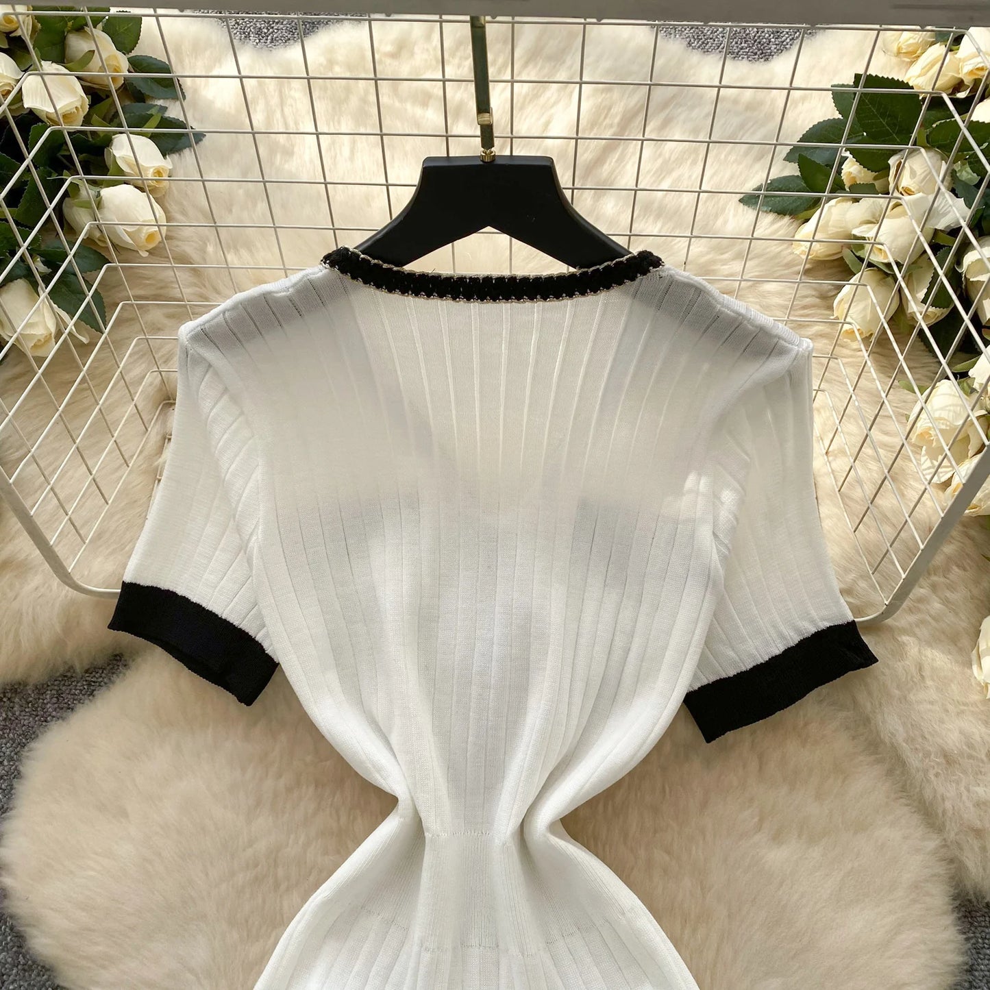SINGREINY French Vintage Elegant Dress Women V Neck Buttons Elastic Waist Slim Fit Sundress Patchwork Mermaid Bodycon Dress