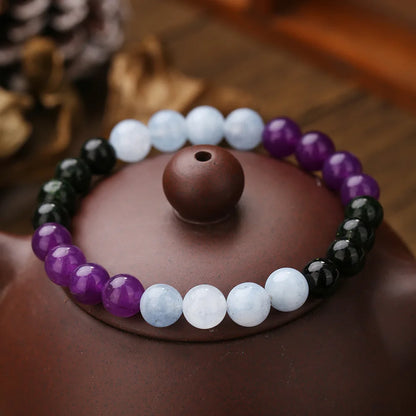 Meetvii Handmade 8mm Onyx Natrual Stone Beaded Bracelets for Women Men Hematite Healing Braslet Cadeau Homme Leisure Jewelry