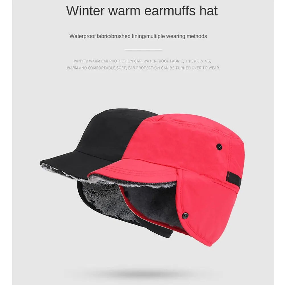 Winter Warmer Earmuffs Hat Fur Windproof Cold Weather Cap Ski Snow Hood with Ear Flaps for Men Women