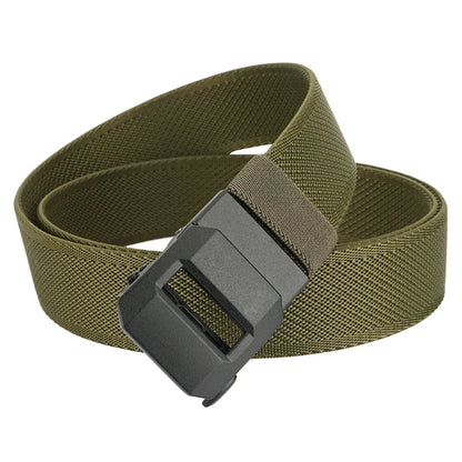 Men'S Elastic Waistband With Automatic Buckle Canvas And Trendy Pants Strap