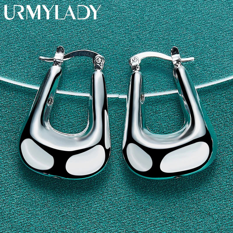 URMYLADY 925 Sterling Silver Battleax Earrings For Women Fashion Wedding Engagement Charm Jewelry
