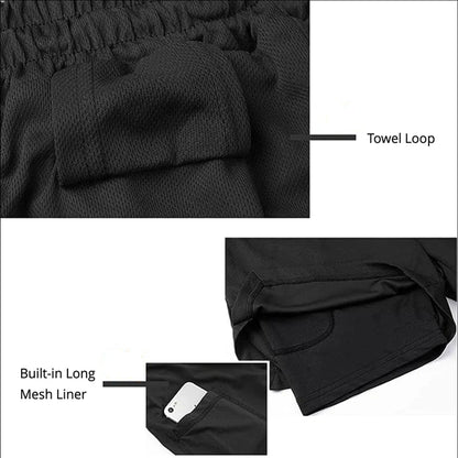Men's Multi Pocket Shorts Fitness Shorts Casual Beach Sports Lined Skinny Shorts Everyday Style Mesh Camouflage Running Shorts