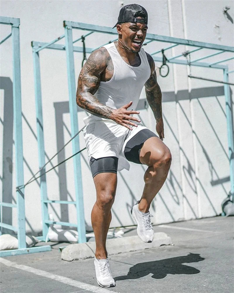 Men's Multi Pocket Shorts Fitness Shorts Casual Beach Sports Lined Skinny Shorts Everyday Style Mesh Camouflage Running Shorts
