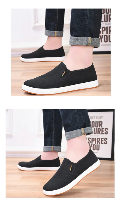 Autumn Low cut canvas shoes Comfort Male Flats Casual anti slip Vulcanized Sneaker New Fashion Light Loafers Zapatos Hombre