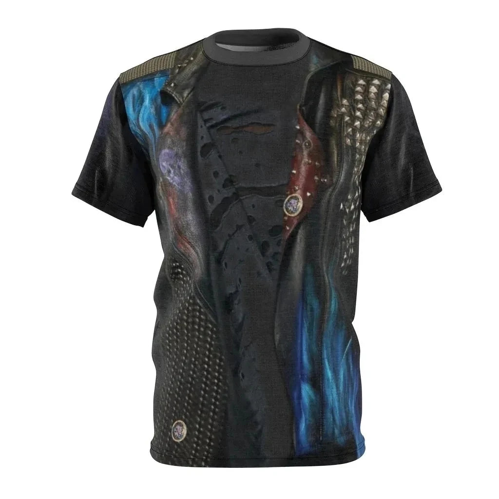 Fun Cosplay 3D Printed Armor Jacket For Men Personality Street Hip Hop Crew Neck Short Sleeve Avant-garde Cowboy Warrior T-shirt