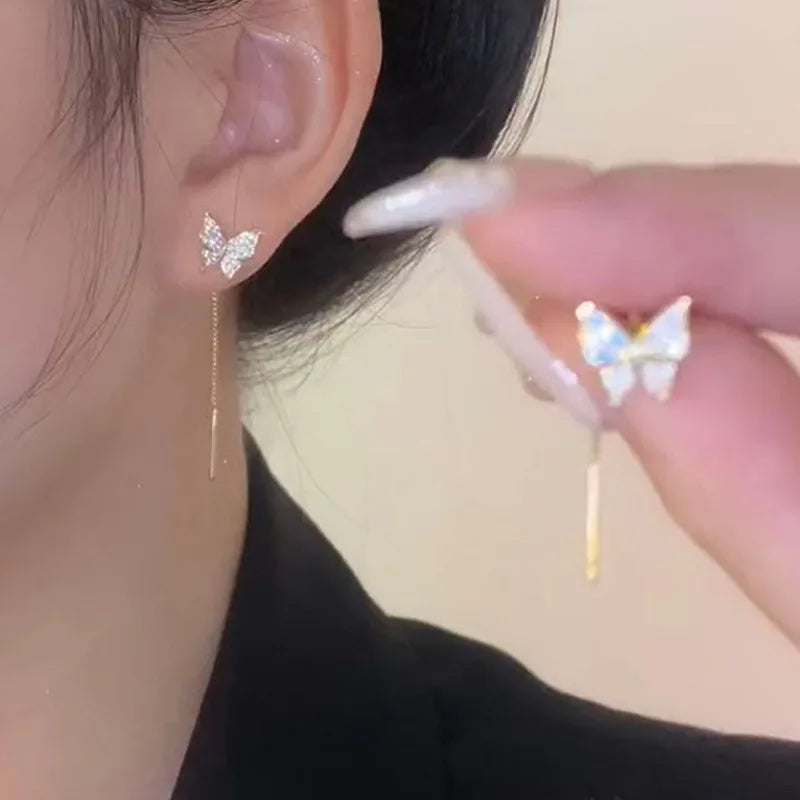 New Vintage Statement Gray Crystal Leaf Earrings for Women Fashion Unique Accessories Party Jewelry Birthday Anniversary Gifts