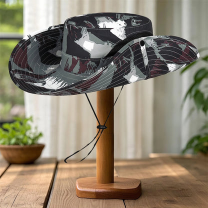Stylish Camo Wide Brim Sun Hat for Women Outdoor Fishing Hiking Camping Climbing Safari Hat with Adjustable Chin Strap