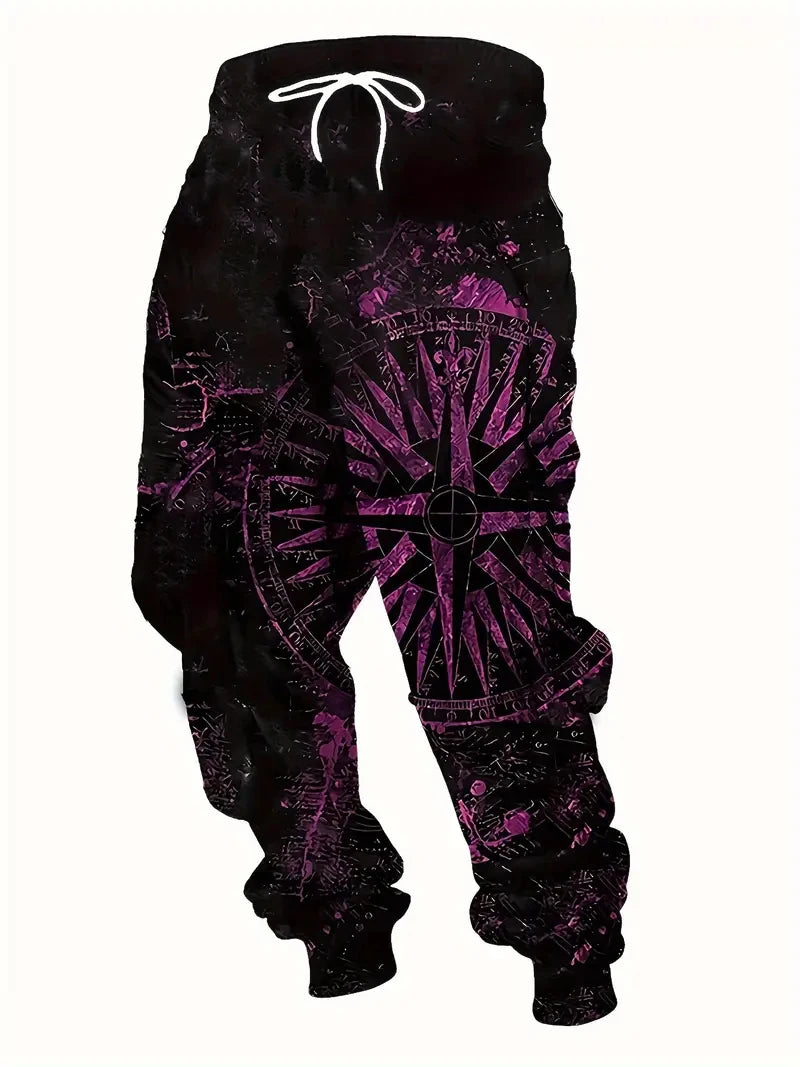 2025 new men's casual pants 3D American Patriot printed jogging pants 100% polyester light elastic rope with pocket sports pants