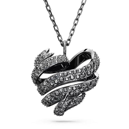 Original 2026 New Black Crystal Geometry Necklace Fine Jewelry Set Open Ring Necklace Earring Charms Black Jewelry for Women
