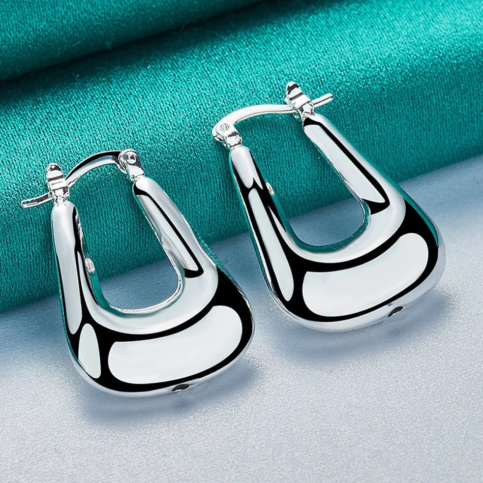 URMYLADY 925 Sterling Silver Battleax Earrings For Women Fashion Wedding Engagement Charm Jewelry
