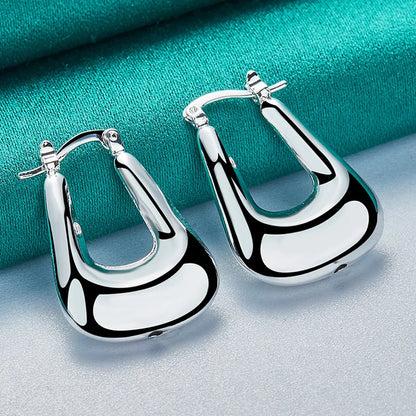 URMYLADY 925 Sterling Silver Battleax Earrings For Women Fashion Wedding Engagement Charm Jewelry