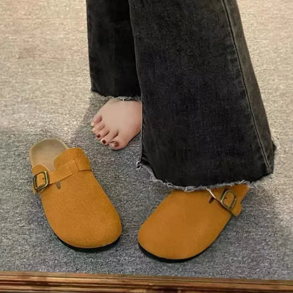 Crestar Cork Suede Mules Slippers For Women Fashion Men Clogs Shoes Classic Cork Antislip Outdoor Slippers With Arch Support