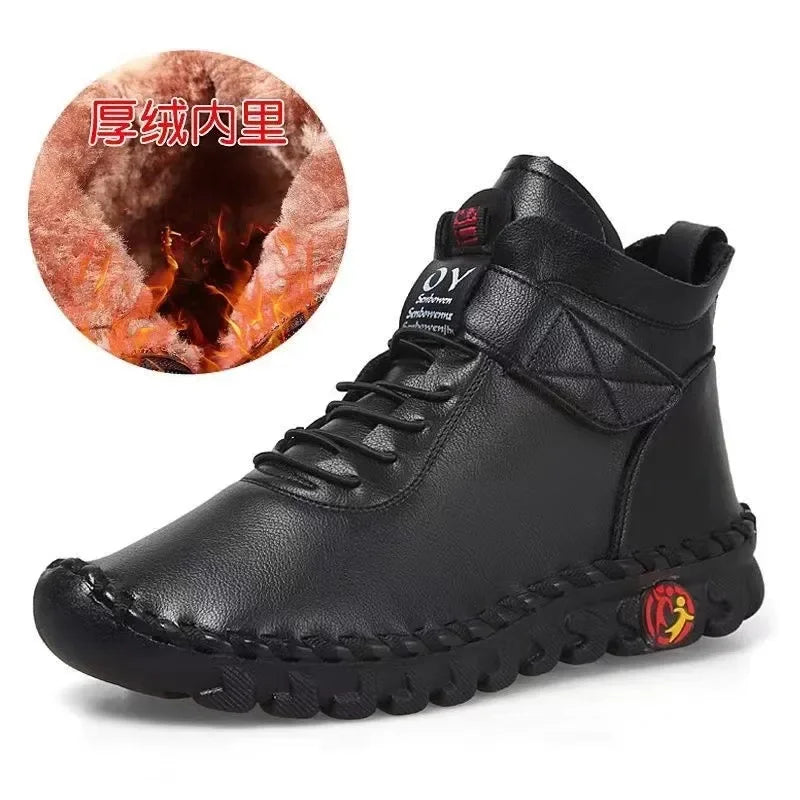 Women White  Winter Women Boots Mom Cotton Shoes for Women 2024 New Waterproof Keep Warm Short Snow Boot Brown Long Boots