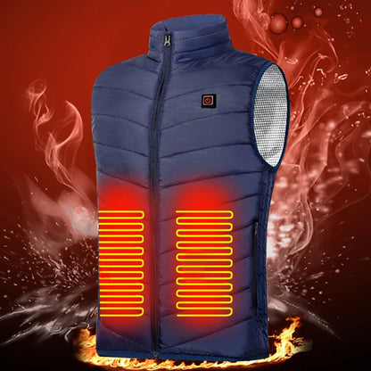 No battery 9 Zone Heating Vest Mens USB Infrared Thermal Jacket Smart Heated Clothes Winter Cold-proof Thick Sleeveless Hiking