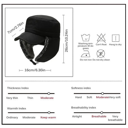 Fishing Hat Windproof Ear Protection Comfortable Winter Thermal Caps