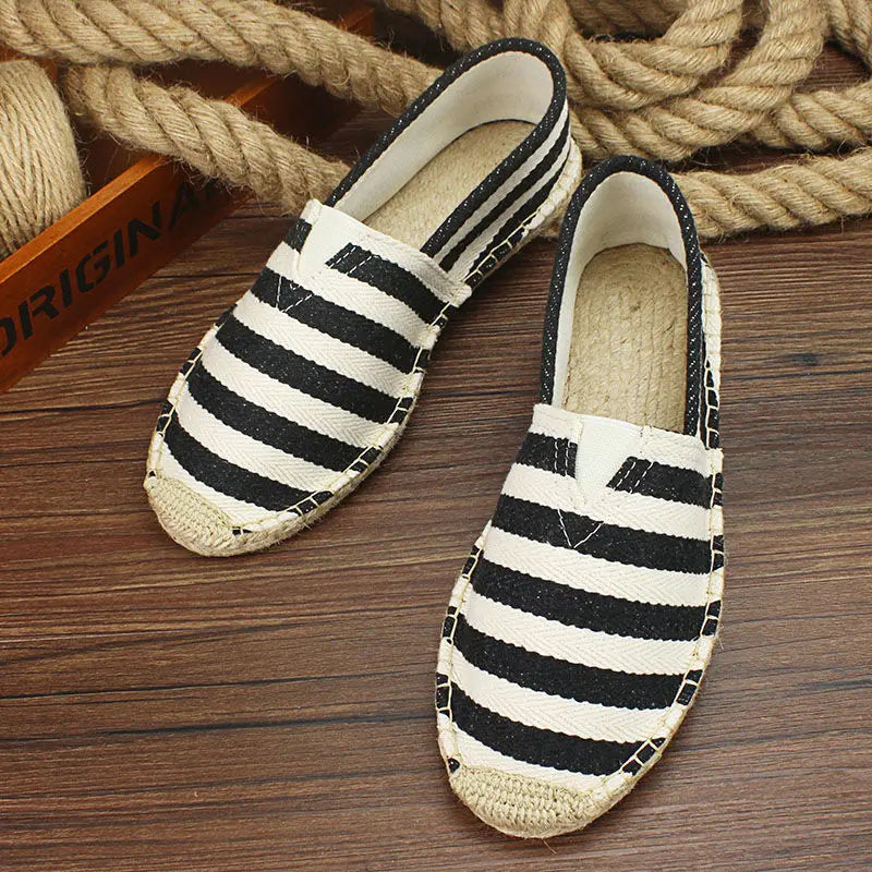 2026 Summer Autumn Men Canvas Shoes Breathable Men's Casual Shoes Slip-On Hemp Shoes Graffiti Espadrilles Women Footwear Flats
