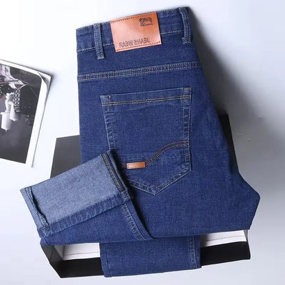 Autumn new men's micro elastic straight leg denim pants with shape and skin friendly business men's pants in multiple sizes