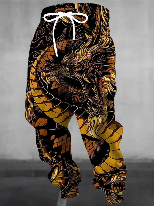 2025 new men's casual pants 3D American Patriot printed jogging pants 100% polyester light elastic rope with pocket sports pants