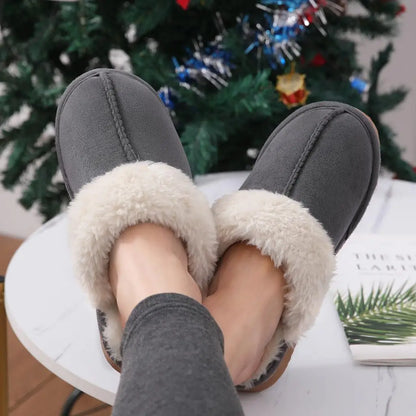 Litfun Fuzzy Platform Slippers For Women Winter Warm House Shoes With Memory Foam Outdoor Anti-Slip Fashion Fur Fluffy Slippers