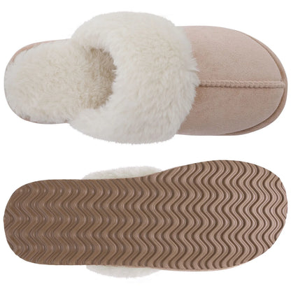 Litfun Fuzzy Platform Slippers For Women Winter Warm House Shoes With Memory Foam Outdoor Anti-Slip Fashion Fur Fluffy Slippers