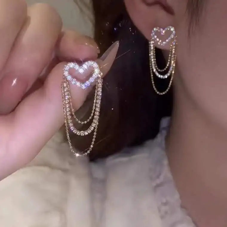 New Vintage Statement Gray Crystal Leaf Earrings for Women Fashion Unique Accessories Party Jewelry Birthday Anniversary Gifts