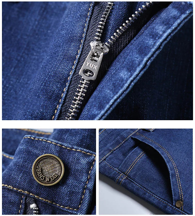 Autumn new men's micro elastic straight leg denim pants with shape and skin friendly business men's pants in multiple sizes