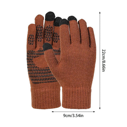 Winter Hat Glove Scarf Sets Knit Slouchy Beanie Hat Neck Warmer Screen-Touch Texting Gloves for Snow Cold Weather