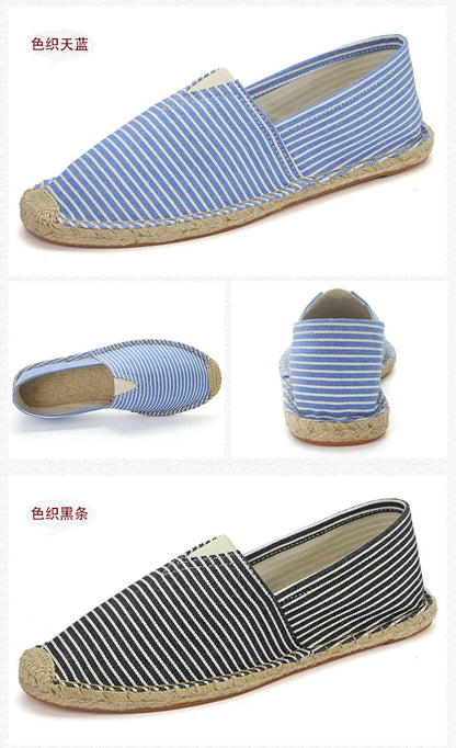 2026 Summer Autumn Men Canvas Shoes Breathable Men's Casual Shoes Slip-On Hemp Shoes Graffiti Espadrilles Women Footwear Flats